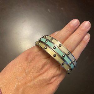 NEW Coach Nail Head Bangle Lot (3) NWT and box